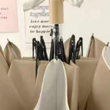 Folding Sun Umbrella UV Blocking Pure Color Black Rubber Sunscreen Umbrella for Rain Or Shine White and Brown - Side View