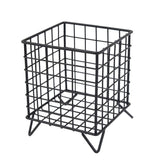 Storage Basket Stainless Steel Mesh Open Design Storage Container for Home Office Dorm Black