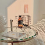 Storage Basket Stainless Steel Mesh Open Design Storage Container for Home Office Dorm Silver - Front View