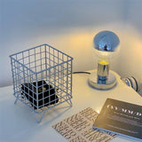 Storage Basket Stainless Steel Mesh Open Design Storage Container for Home Office Dorm Silver - Rear View