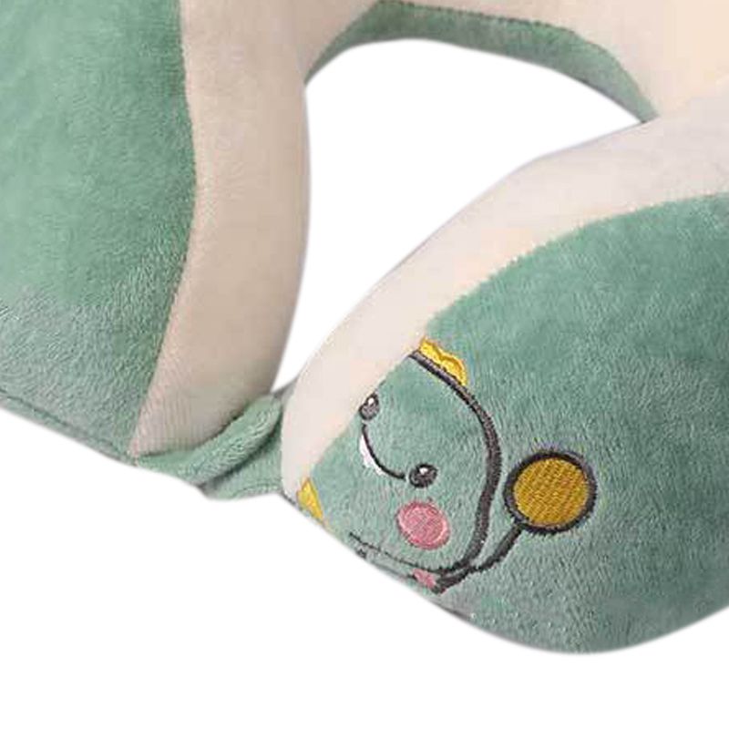 U Shaped Neck Pillow Portable Cute Head Pillow for Office Nap Travel Car Sleeping Double Embroidery Dinosaur