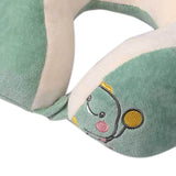 U Shaped Neck Pillow Portable Cute Head Pillow for Office Nap Travel Car Sleeping Double Embroidery Dinosaur