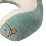 U Shaped Neck Pillow Portable Cute Head Pillow for Office Nap Travel Car Sleeping Double Embroidery Dinosaur - Top-Down View