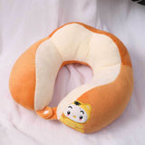 U Shaped Neck Pillow Portable Cute Head Pillow for Office Nap Travel Car Sleeping Double Embroidery Tiger - 45-Degree Angle
