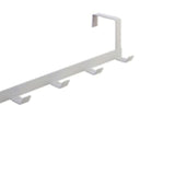 Door Hook Hanger Coat Rack Drill Free for Hanging Clothes Hat Bag Towel Bathroom Entryway White - Side View