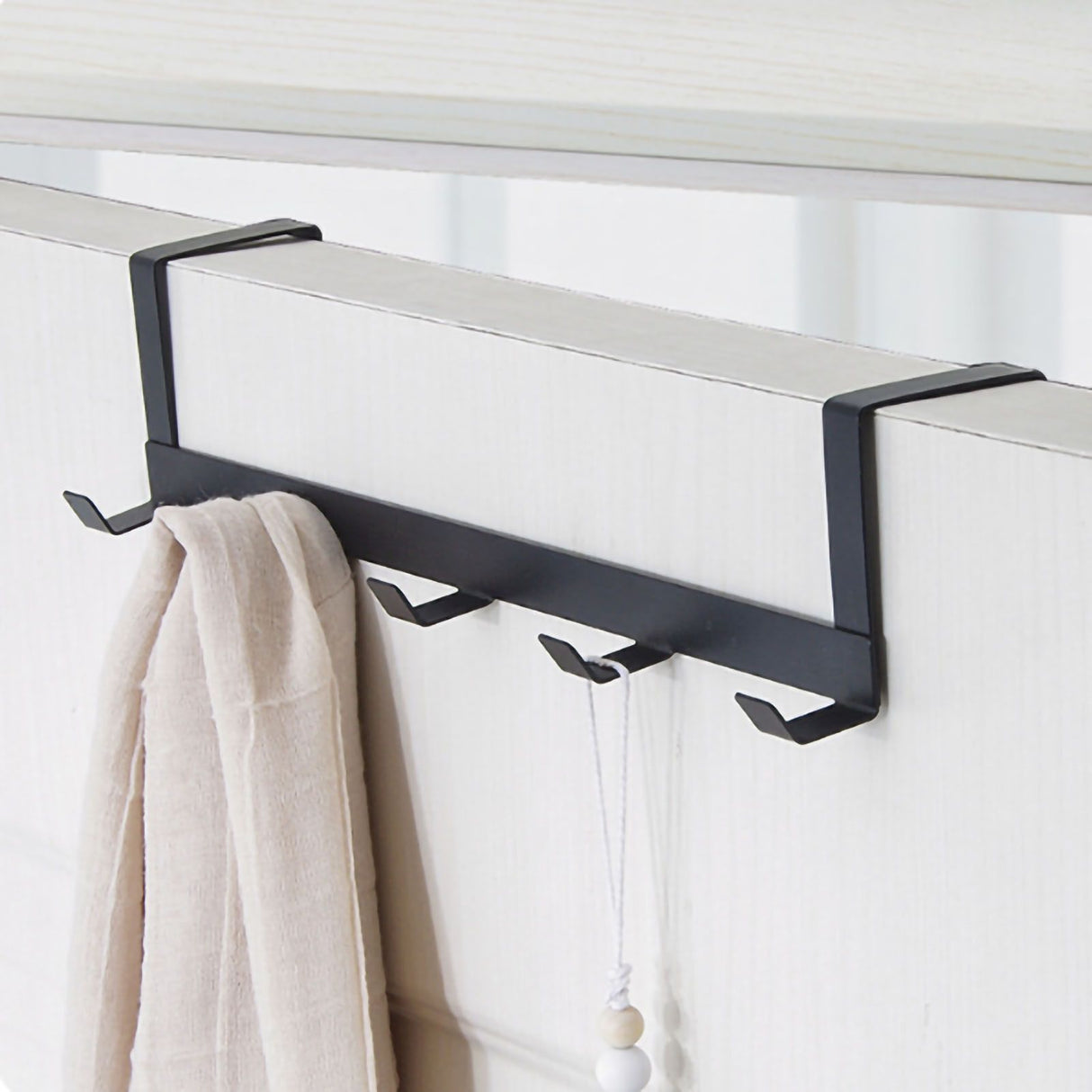 Door Hook Hanger Coat Rack Drill Free for Hanging Clothes Hat Bag Towel Bathroom Entryway Black