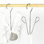 Shoes Hanging Drying Rack Double Hook Stainless Steel Storage Organizer Space Saving for Home Dormitory Polished