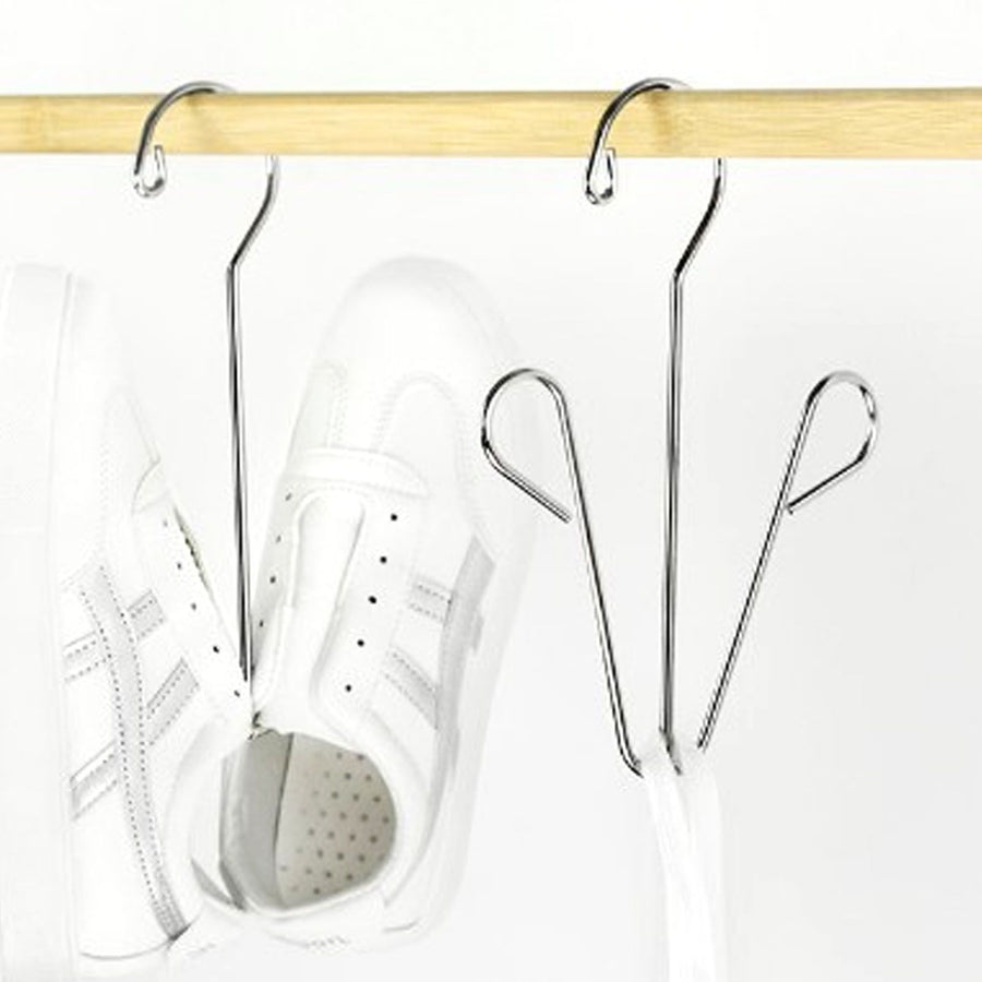 Shoes Hanging Drying Rack Double Hook Stainless Steel Storage Organizer Space Saving for Home Dormitory Polished