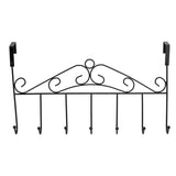 Over The Door Hook Rack Detachable 7 Hooks Door Hanger Organizer for Towels Handbags Coats Black