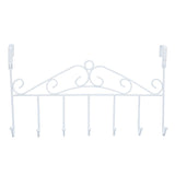 Over The Door Hook Rack Detachable 7 Hooks Door Hanger Organizer for Towels Handbags Coats White