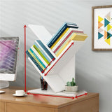 Tree Bookshelf Solid Wood Ingenious 3 Tier Space Saving Book Storage Organizer Shelves for Office Home School White
