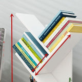 Tree Bookshelf Solid Wood Ingenious 3 Tier Space Saving Book Storage Organizer Shelves for Office Home School White - 45-Degree Angle