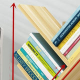 Tree Bookshelf Solid Wood Ingenious 3 Tier Space Saving Book Storage Organizer Shelves for Office Home School Light Walnut Color
