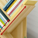 Tree Bookshelf Solid Wood Ingenious 3 Tier Space Saving Book Storage Organizer Shelves for Office Home School Light Walnut Color