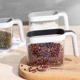 Seasoning Box Wall Mount Multi Grid Seasoning Storage Container Kitchen Seasoning Jar Combination Set 2 Container Black with 2 Spoons