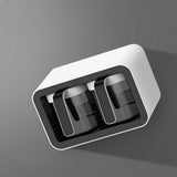 Seasoning Box Wall Mount Multi Grid Seasoning Storage Container Kitchen Seasoning Jar Combination Set 2 Container Black with 2 Spoons