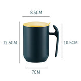 550ml Stainless Steel Double Walled Mugs Leakproof Prevent Scalding Frosted Insulated Coffee Mugs for Home Cafe Office Dark Green 550ml - Front View