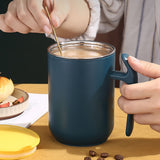 550ml Stainless Steel Double Walled Mugs Leakproof Prevent Scalding Frosted Insulated Coffee Mugs for Home Cafe Office Dark Green 550ml - Top-Down View