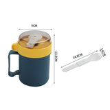 500ML Soup Cup Portable Steady Plastic Insulated Soup Containers with Lid and Spoon for Office School 500ML Blue