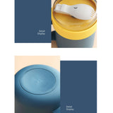 500ML Soup Cup Portable Steady Plastic Insulated Soup Containers with Lid and Spoon for Office School 500ML Blue - Top-Down View