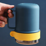 500ML Soup Cup Portable Steady Plastic Insulated Soup Containers with Lid and Spoon for Office School 500ML Blue