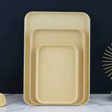 Kitchen Serving Tray Wheat Straw Rectangular Nordic Style Cupcake Fruit Snack Tea Tray for Home Office Restaurant Yellow L (Approx. 38x27cm / 15.0x10.6in) - Close-Up Angle