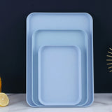 Kitchen Serving Tray Wheat Straw Rectangular Nordic Style Cupcake Fruit Snack Tea Tray for Home Office Restaurant Light Blue S (Approx. 25x17cm / 9.8x6.7in)