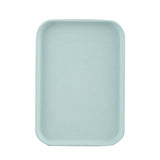 Kitchen Serving Tray Wheat Straw Rectangular Nordic Style Cupcake Fruit Snack Tea Tray for Home Office Restaurant Light Green L (Approx. 38x27cm / 15.0x10.6in)