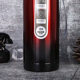 Vacuum Cup Stainless Steel Portable Large Mouth Insulated Bottle with Hand String for Business Travel Office Daily Red 1000ml - Side View
