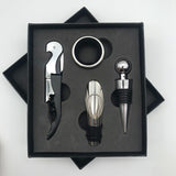 Wine Opener Set Rustproof Stainless Steel Exquisite Packaging Handle Corkscrew Kit for Home Bar Restaurant Gifts Black