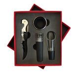 Wine Opener Set Rustproof Stainless Steel Exquisite Packaging Handle Corkscrew Kit for Home Bar Restaurant Gifts Red - Front View