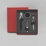Wine Opener Set Rustproof Stainless Steel Exquisite Packaging Handle Corkscrew Kit for Home Bar Restaurant Gifts Red