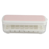 Silicone Ice Cube Mold BPA Free Square Ice Tray Storage Box with Lid for Household Pink