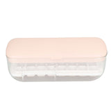 Silicone Ice Cube Mold BPA Free Square Ice Tray Storage Box with Lid for Household Pink