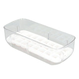Silicone Ice Cube Mold BPA Free Square Ice Tray Storage Box with Lid for Household Pink - Close-Up Angle