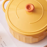 Noodles Bowl with Lid Binaural Noodles Bowl Home Dorm Student Covered Bowl Large Yellow