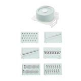 Multifunctional Vegetable Cutter Stainless Steel Household Manual Vegetable Chopper for Kitchen Mint Green, 6 Blades (Hand Protector, Storage Box) - Front View