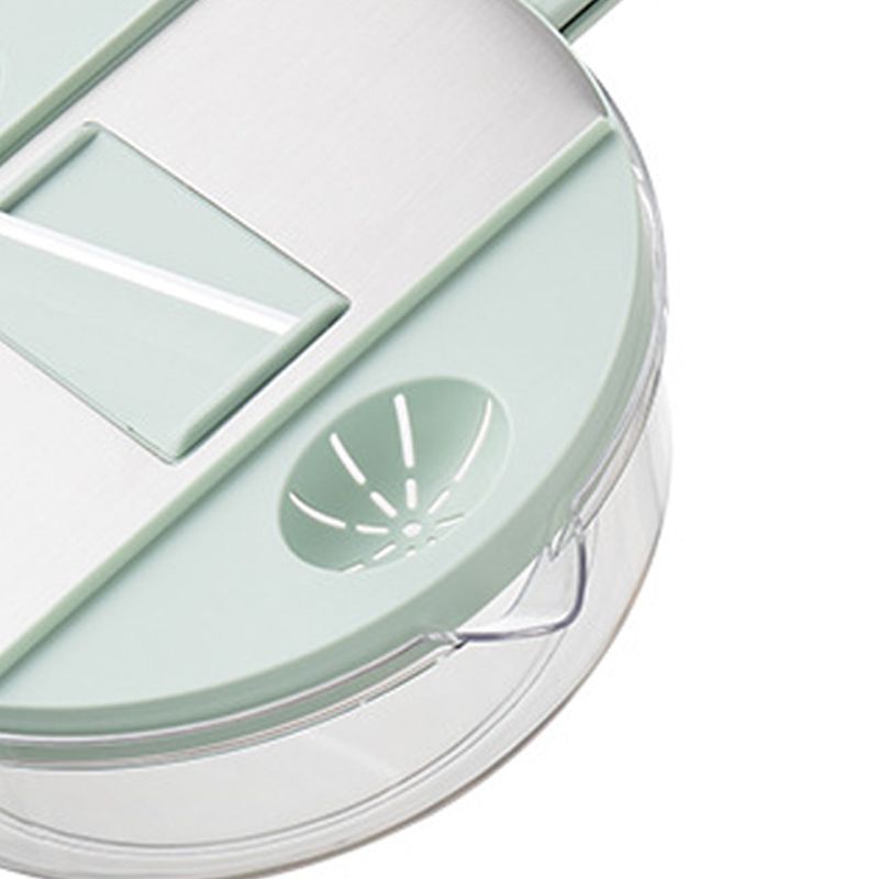 Multifunctional Vegetable Cutter Stainless Steel Household Manual Vegetable Chopper for Kitchen Round Mint Green, (Send 6 Blades, Hand Protector, Storage Box)