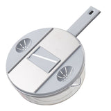 Multifunctional Vegetable Cutter Stainless Steel Household Manual Vegetable Chopper for Kitchen Round Galaxy Grey, (Send 6 Blades, Hand Protector, Storage Box)