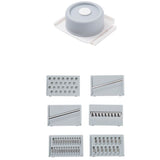 Multifunctional Vegetable Cutter Stainless Steel Household Manual Vegetable Chopper for Kitchen Round Galaxy Grey, (Send 6 Blades, Hand Protector, Storage Box)