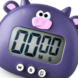 Animal Timer Student Magnetic Digital Digital 100 Minutes Timing Countdown Timer With Battery for Kitchen Purple Calf