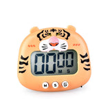 Animal Timer Student Magnetic Digital Digital 100 Minutes Timing Countdown Timer With Battery for Kitchen Orange Tiger - Front View