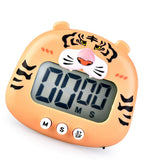 Animal Timer Student Magnetic Digital Digital 100 Minutes Timing Countdown Timer With Battery for Kitchen Orange Tiger - Side View