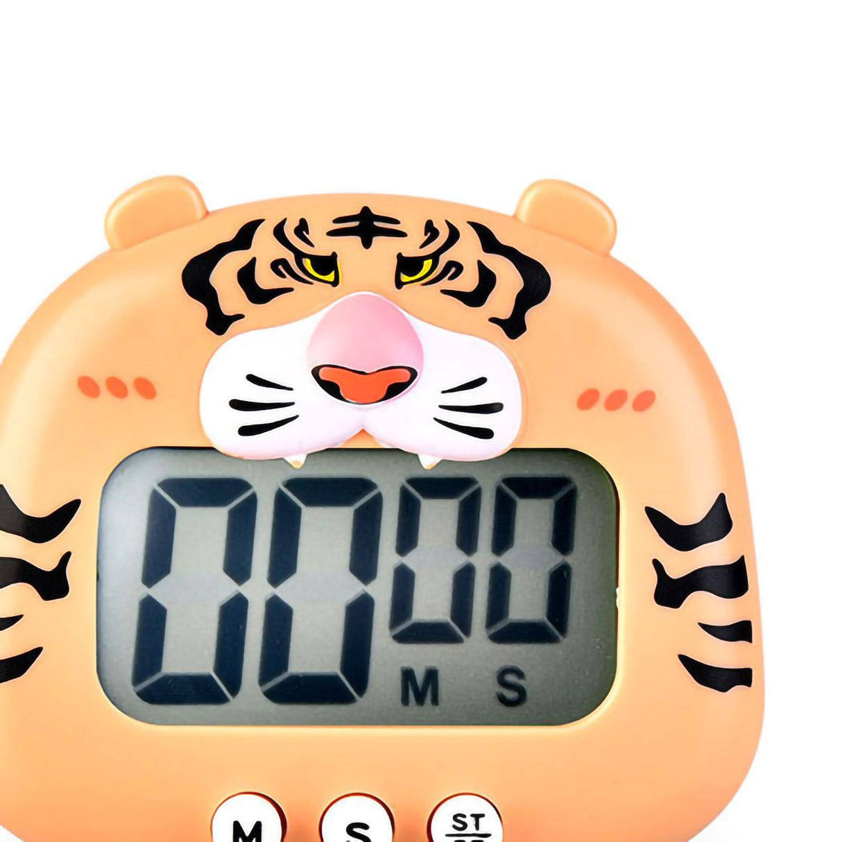 Animal Timer Student Magnetic Digital Digital 100 Minutes Timing Countdown Timer With Battery for Kitchen Orange Tiger