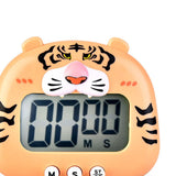 Animal Timer Student Magnetic Digital Digital 100 Minutes Timing Countdown Timer With Battery for Kitchen Orange Tiger - Top-Down View