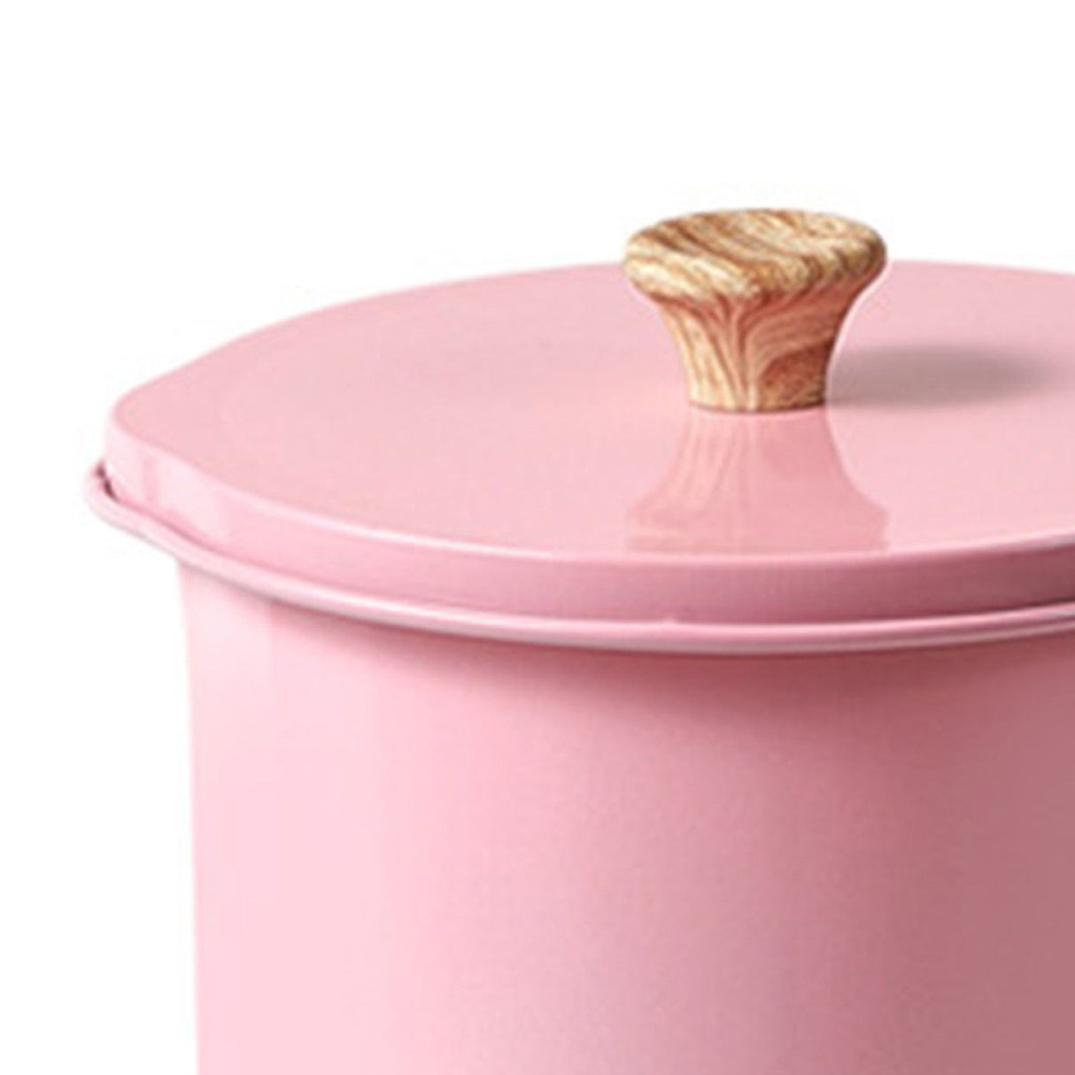 Oil Strainer Pot 1.4L Wood Grain Easy Operation No Rust Oil Storage Supplies Filter for Home Canteen Pink