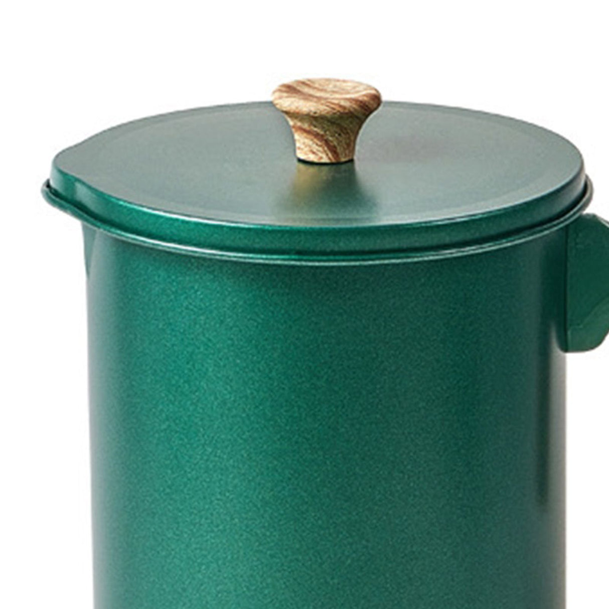 Oil Strainer Pot 1.4L Wood Grain Easy Operation No Rust Oil Storage Supplies Filter for Home Canteen Dark Green