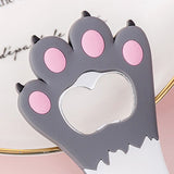Cat Paw Bottle Opener Multifunctional Cute Cartoon Vibrant Colors Magnet Silicone Bottle Opener with Fridge Magnet for Home Gray Dot - Top-Down View