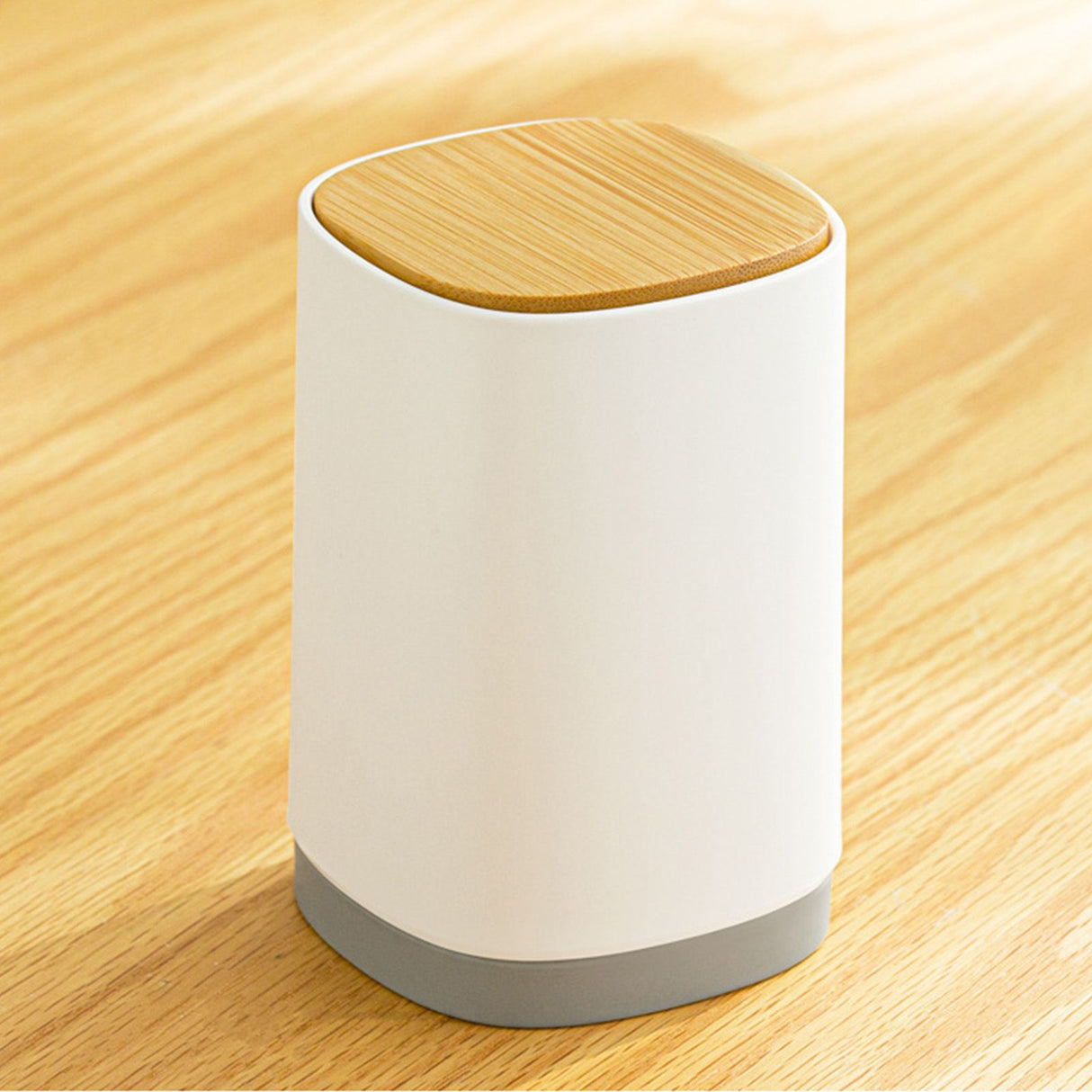 Toothpick Holder Automatic Push Multi Purpose Division Design Toothpick Container for Cotton Swab Dental Floss Grey