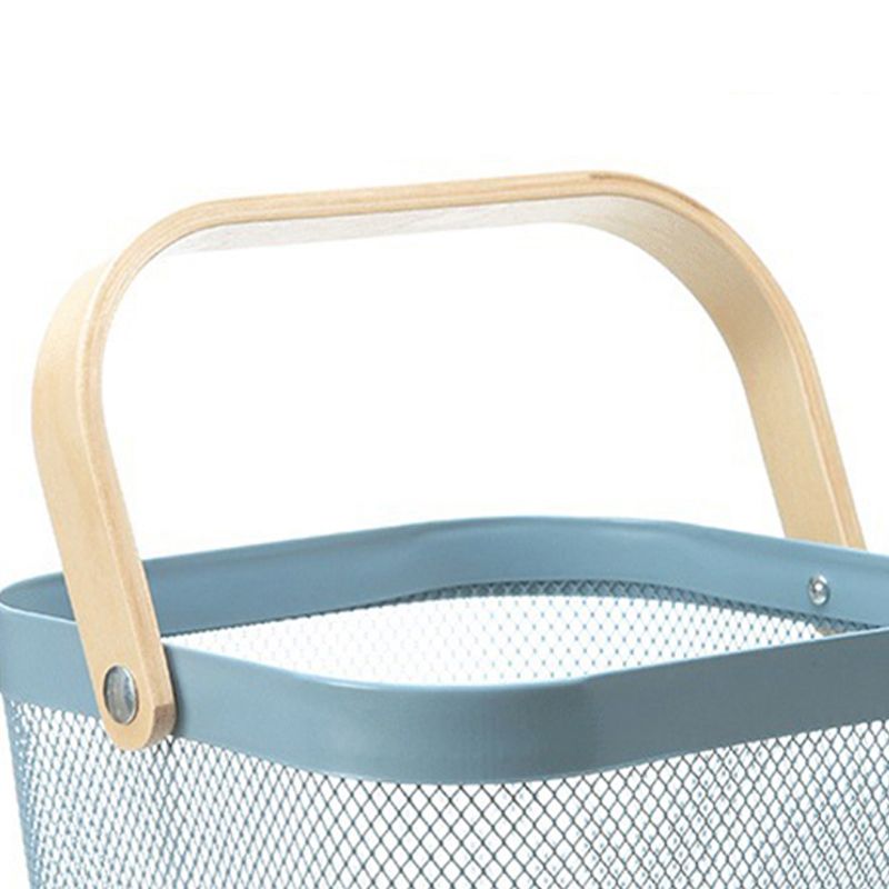 Fruit Colander Metal Material Comfortable Portable Handle Wear Resistant Practical Vegetable Drain Basket for Kitchen Blue